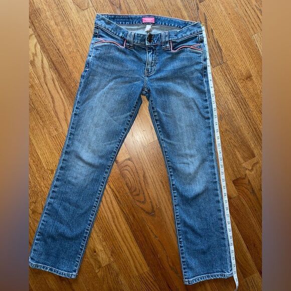 Abercrombie and Fitch Low Rise Y2K Pink Trim Boot Cut Jeans Size 4 - Picture 4 of 9